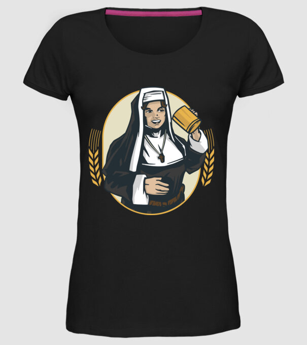 Bere Călugăriță model negru pe tricou
