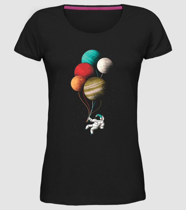 Astronaut Balloons baloane astronaut model negru pe tricou