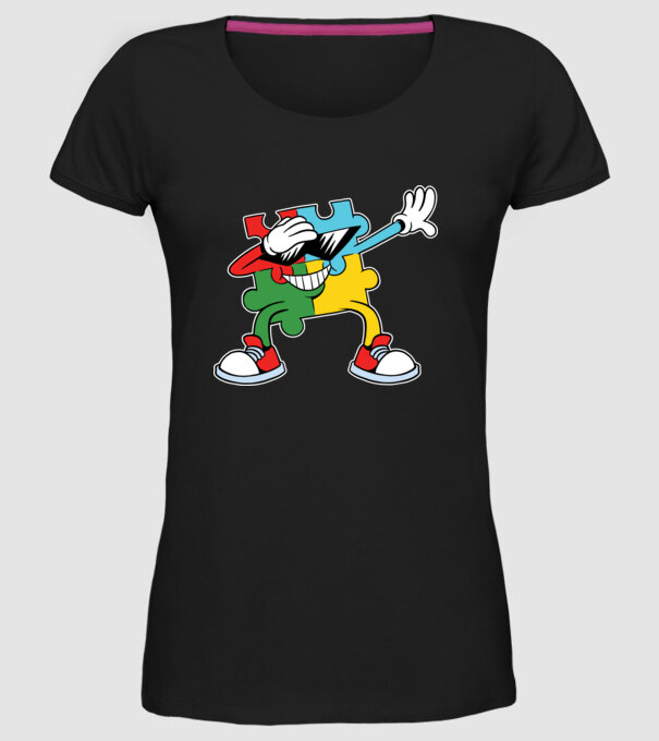Autist DAB Puzzle model negru pe tricou