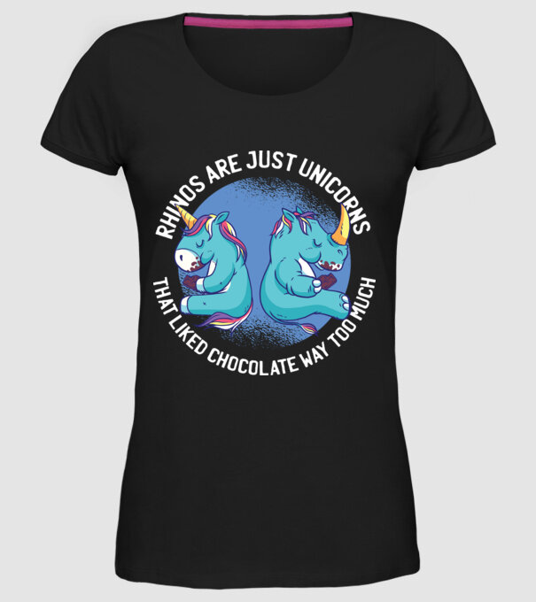 Rinocerul este, de asemenea, un unicorn model negru pe tricou