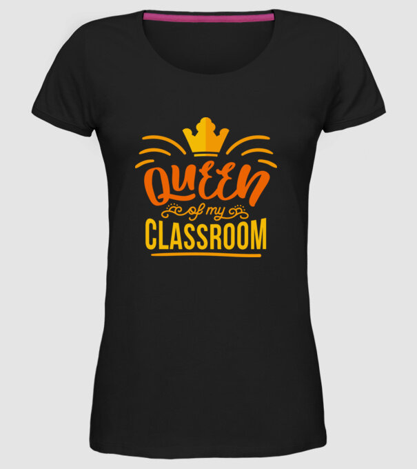 Regina clasei model negru pe tricou