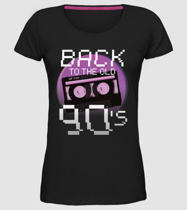 'Back to the 90s Înapoi în anii ''90' model negru pe tricou