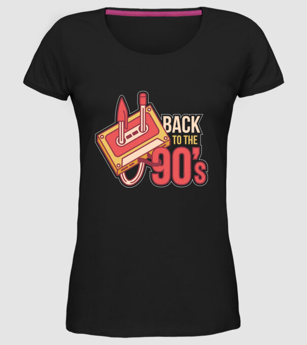 'Back to the 90s Înapoi în anii ''90 Retro' model negru pe tricou
