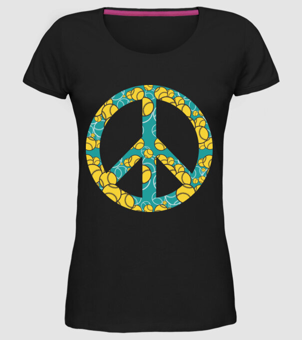 Simbol Baseball Peace model negru pe tricou