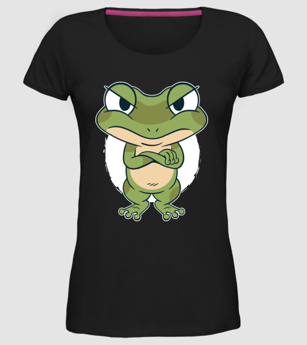 Broască model negru pe tricou