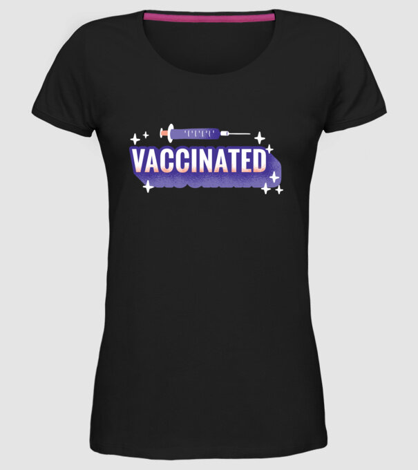 Vaccinat model negru pe tricou