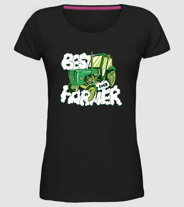 Best Farmer Ever cu Tractor model negru pe tricou