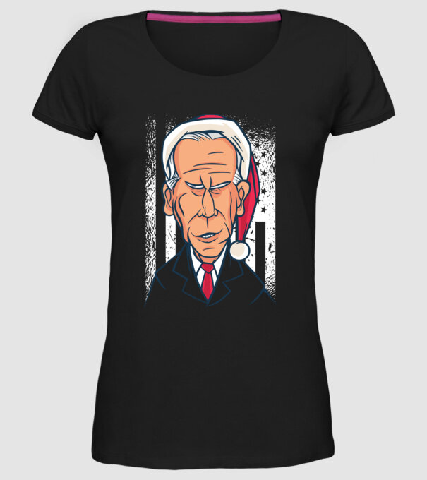 Crăciun Biden model negru pe tricou