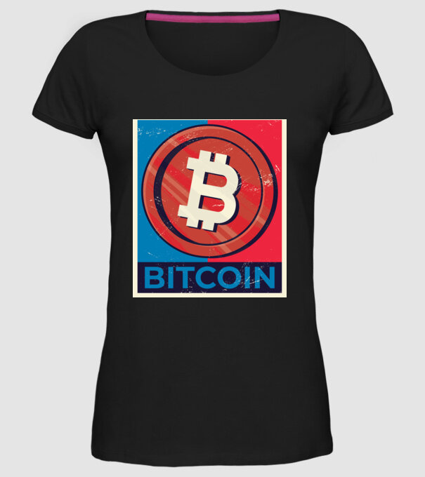 Bitcoin Criptomonedă model negru pe tricou