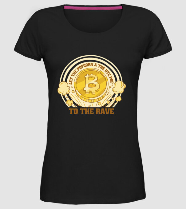 Bitcoin to the Rave model negru pe tricou