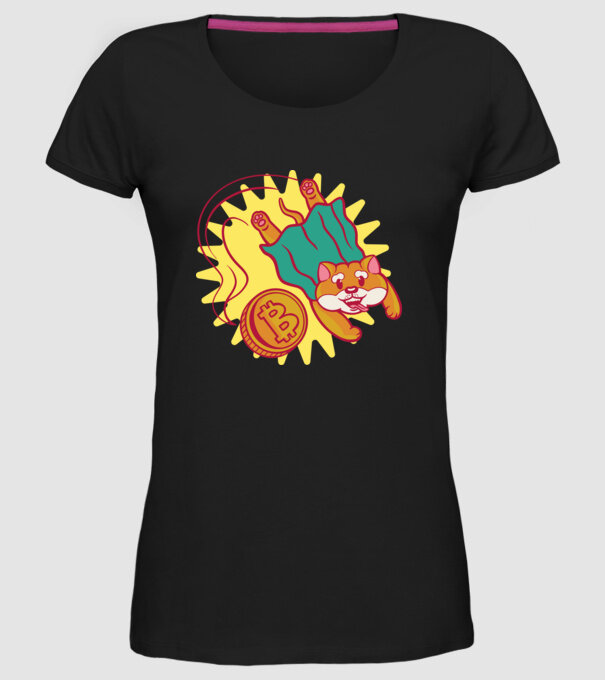 Bitcoin Vs Doge model negru pe tricou
