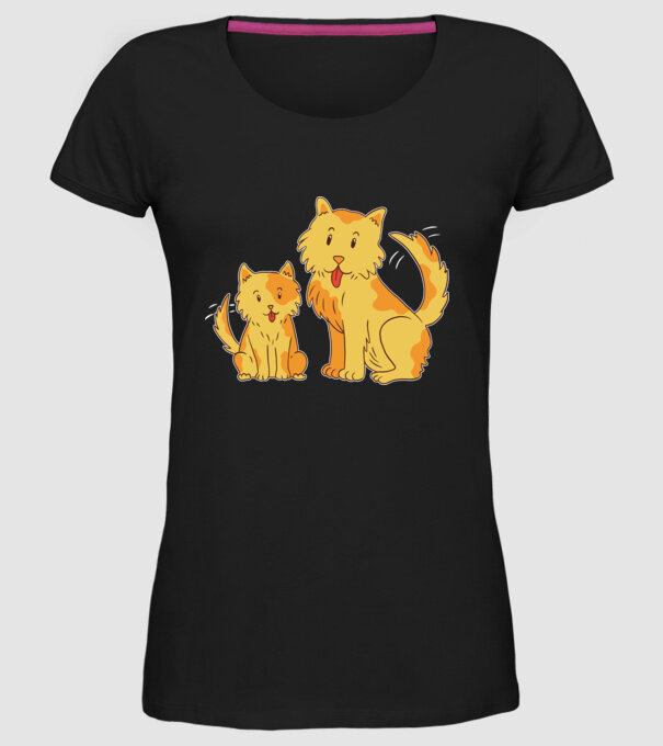 Câini fericiți model negru pe tricou