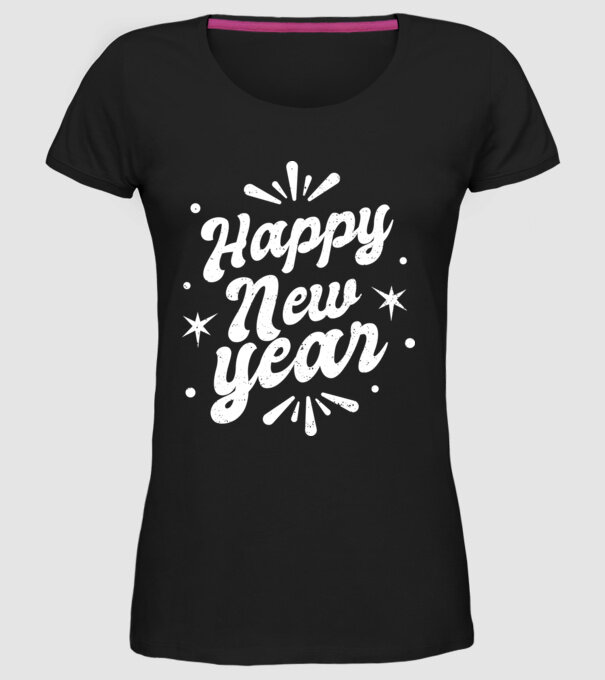 An nou fericit model negru pe tricou