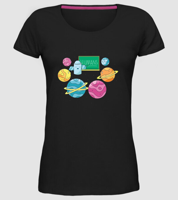 Învățarea planetelor model negru pe tricou