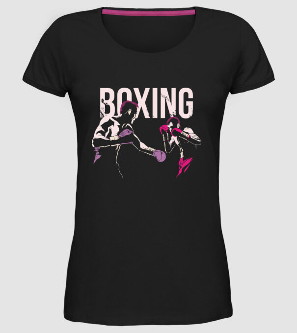 Boxing model negru pe tricou