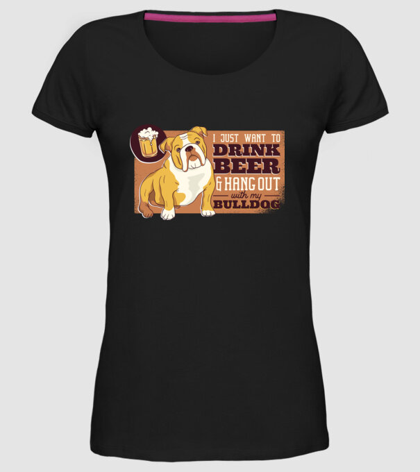 Bulldog și bere este tot ce am nevoie model negru pe tricou