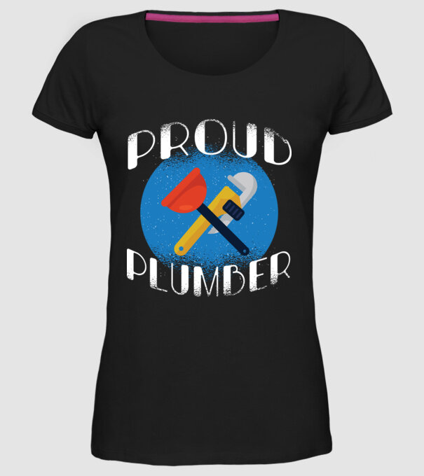 Instalator mândru model negru pe tricou