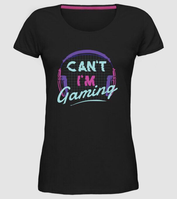 'Can''t I''m Gaming - Gamer' model negru pe tricou