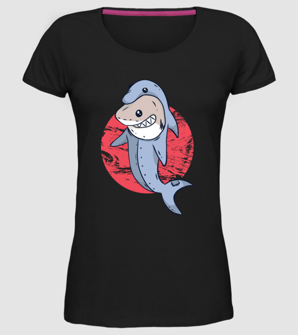 Rechin în costum de delfin model negru pe tricou
