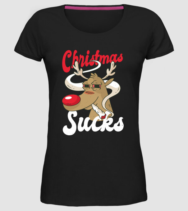 Christmas Sucks - Urăsc Crăciunul Crăciunul model negru pe tricou