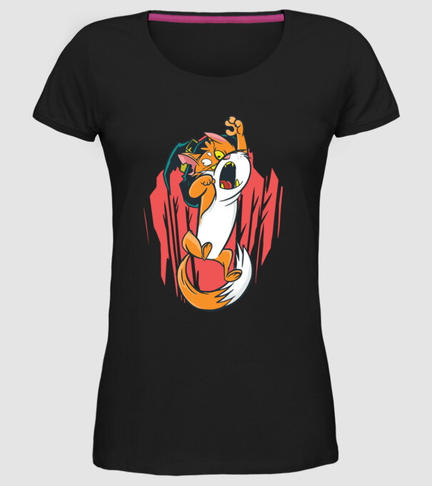 Pisică Vrăjitoare model negru pe tricou