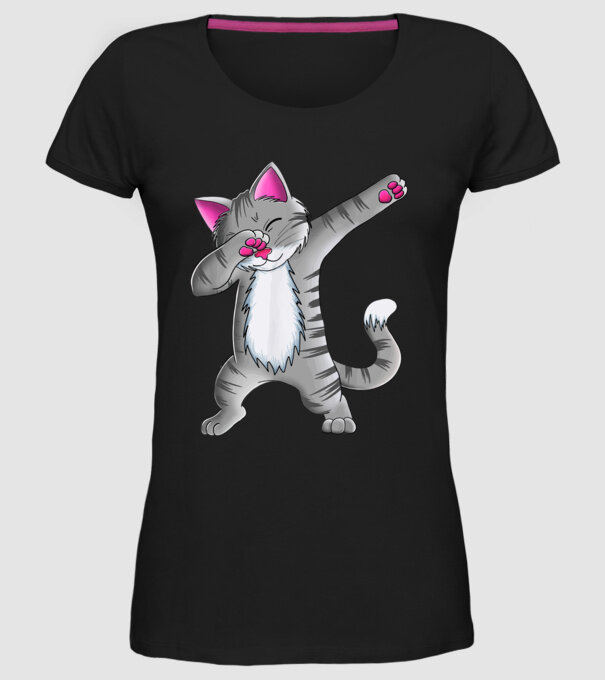Pisică DAB model negru pe tricou