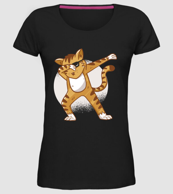 Pisică DAB model negru pe tricou
