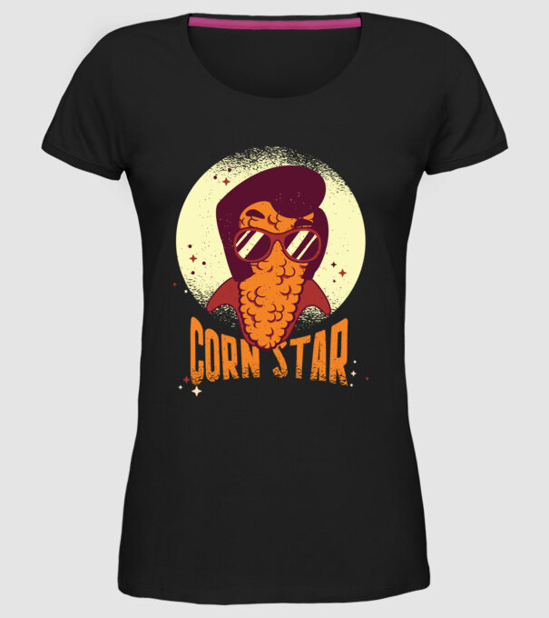 Corn Star - Porumb cu freză Elvis model negru pe tricou
