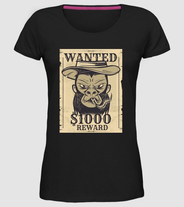 Maimuță cowboy model negru pe tricou