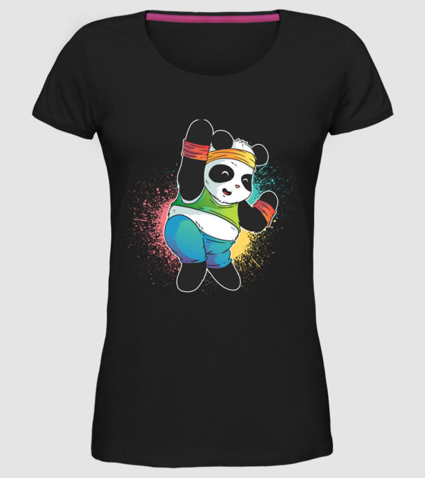 Panda drăguț Zumba model negru pe tricou