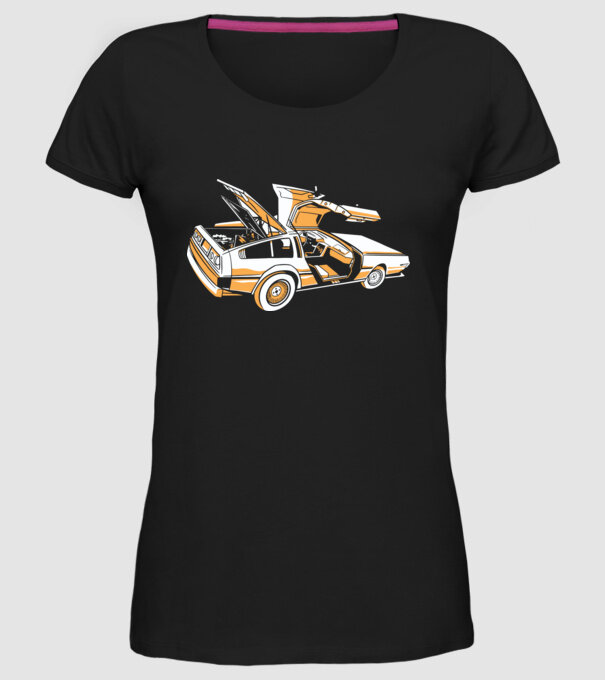 Delorian Înapoi în viitor model negru pe tricou