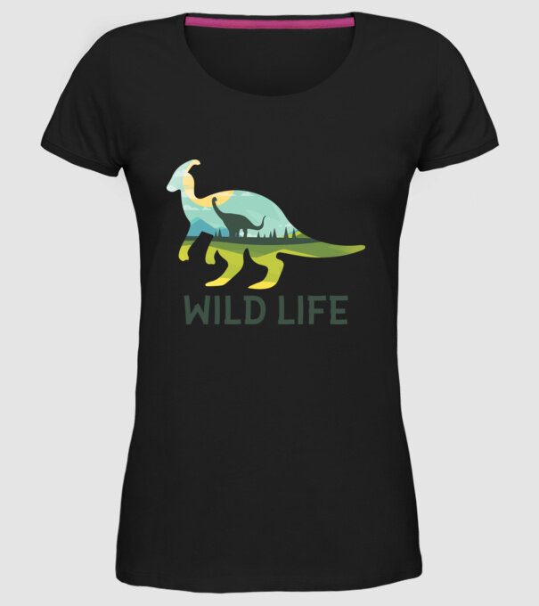 Dinosaur model negru pe tricou