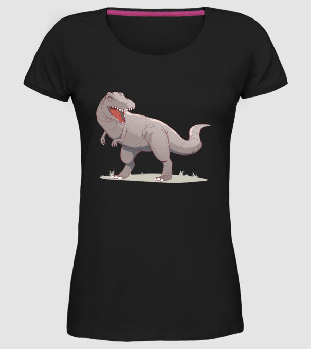 Dinozaur T-rex model negru pe tricou