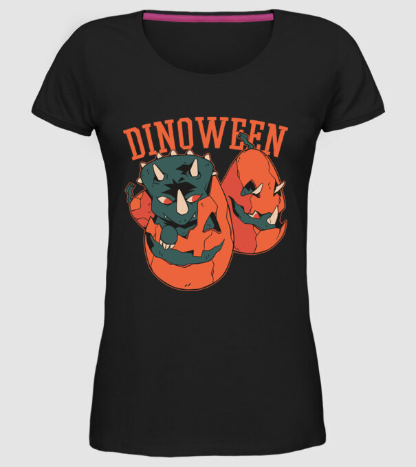 Dinoween model negru pe tricou