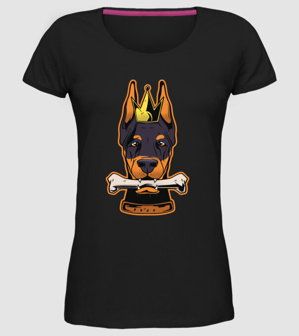 Rege Doberman model negru pe tricou