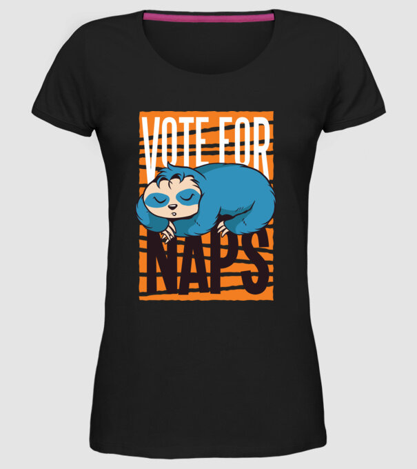 Votez pentru relaxare Leneș model negru pe tricou