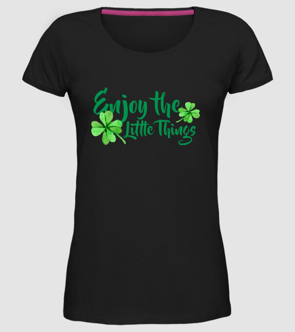 Enjoy the little things model negru pe tricou