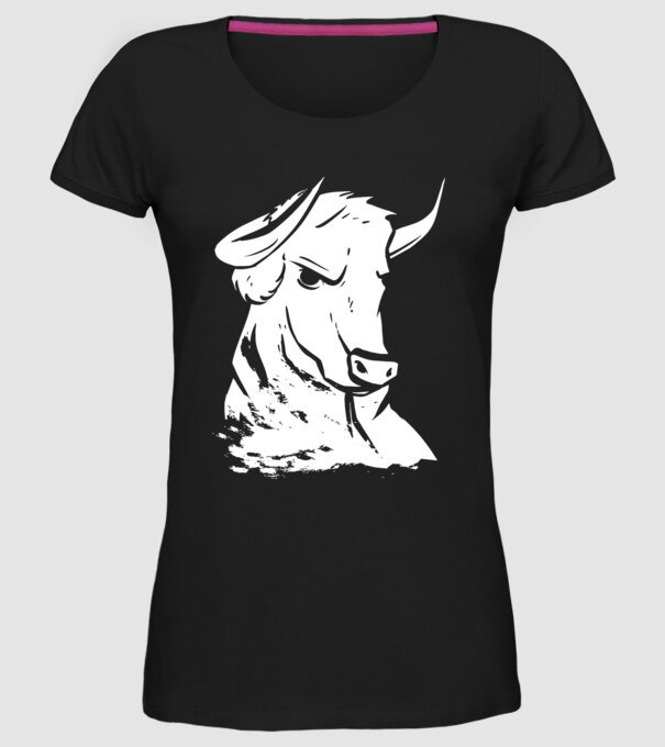 Taur puternic model negru pe tricou