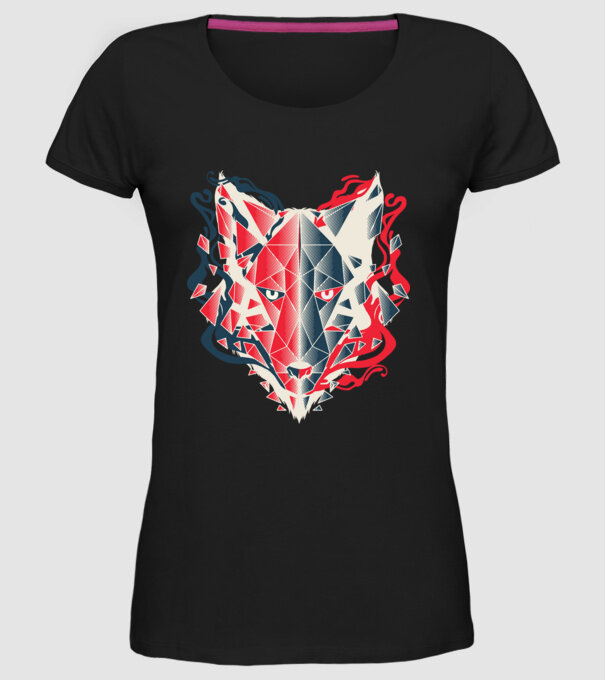 Wolf Head model negru pe tricou