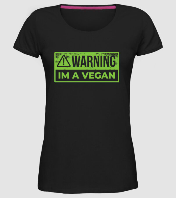Atenție, sunt vegan model negru pe tricou