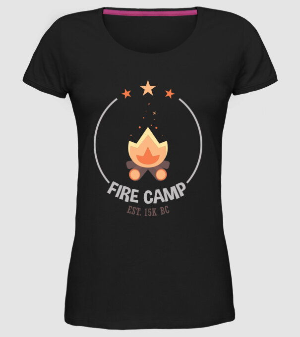 Fire Camp est. 15k BC model negru pe tricou