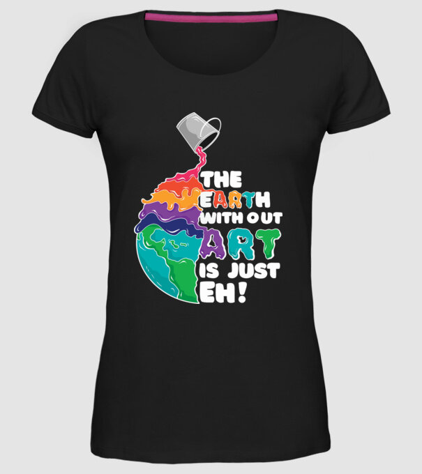 Pământ Artă model negru pe tricou