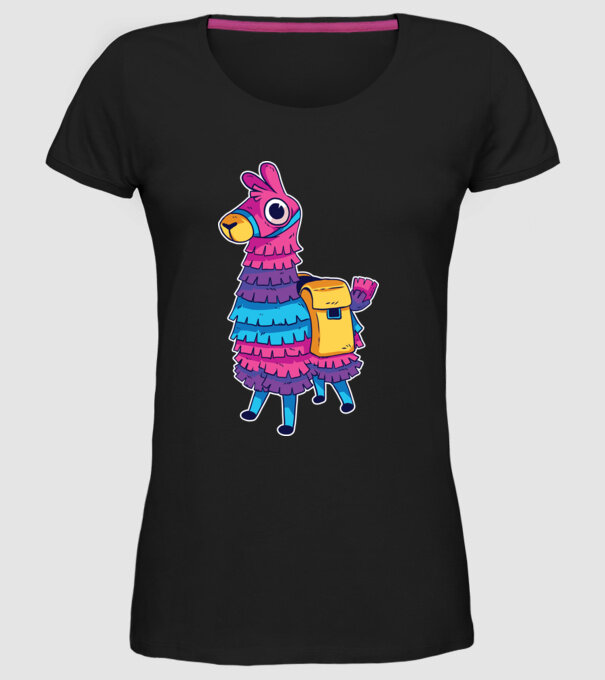 Fortnite LLama - Tricou gamer cu lama model negru pe tricou
