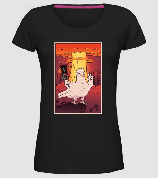 Selfie Porumbel Bombă nucleară model negru pe tricou