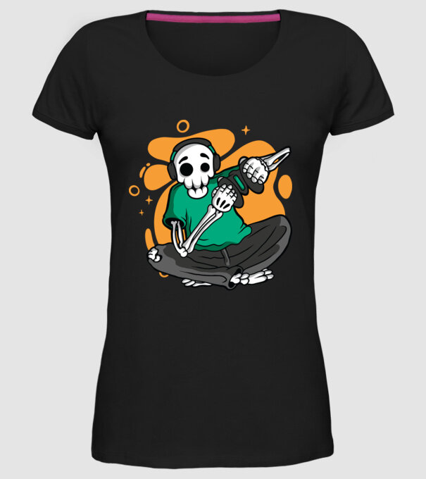Schelet Gamer model negru pe tricou
