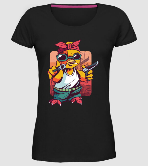 Pui Gangster model negru pe tricou