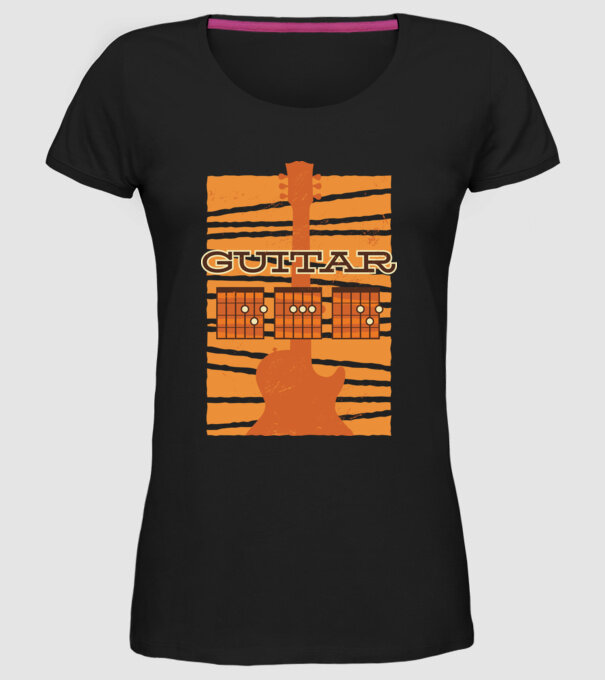 Tată chitarist model negru pe tricou