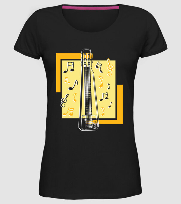 Tricou chitarist model negru pe tricou