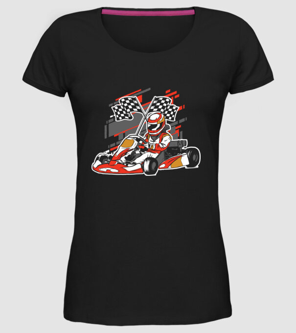 Gokart model negru pe tricou