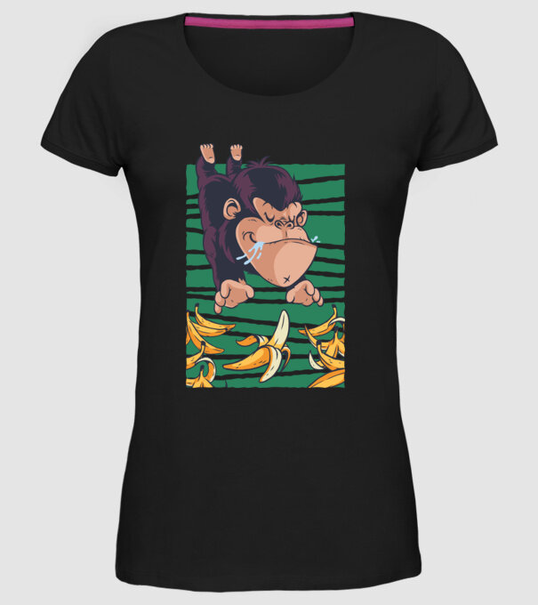 Gorilă Banană model negru pe tricou
